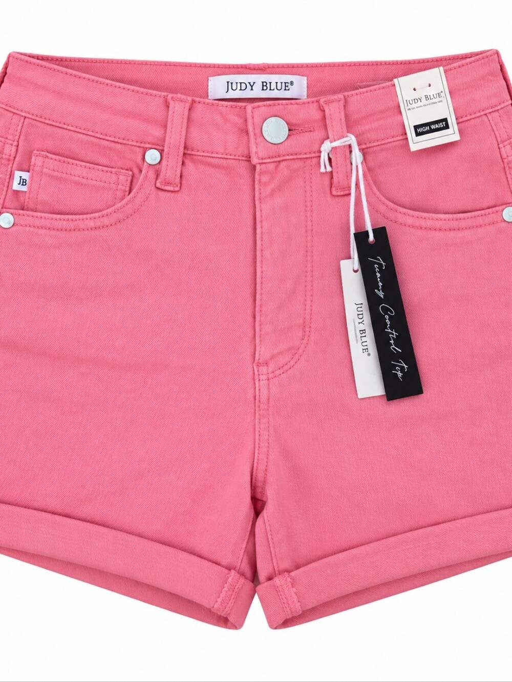 Judy Blue Pink High-Rise Roll Cuff Women's Shorts